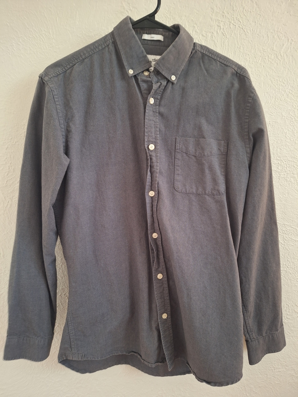 Frank & Oak Slate Gray Button-Down Long Sleeve Shirt